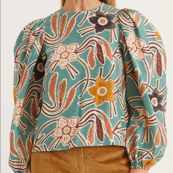 Ulla Johnson Jamilah Blouse Topaz US 2 - Picture 4 of 5